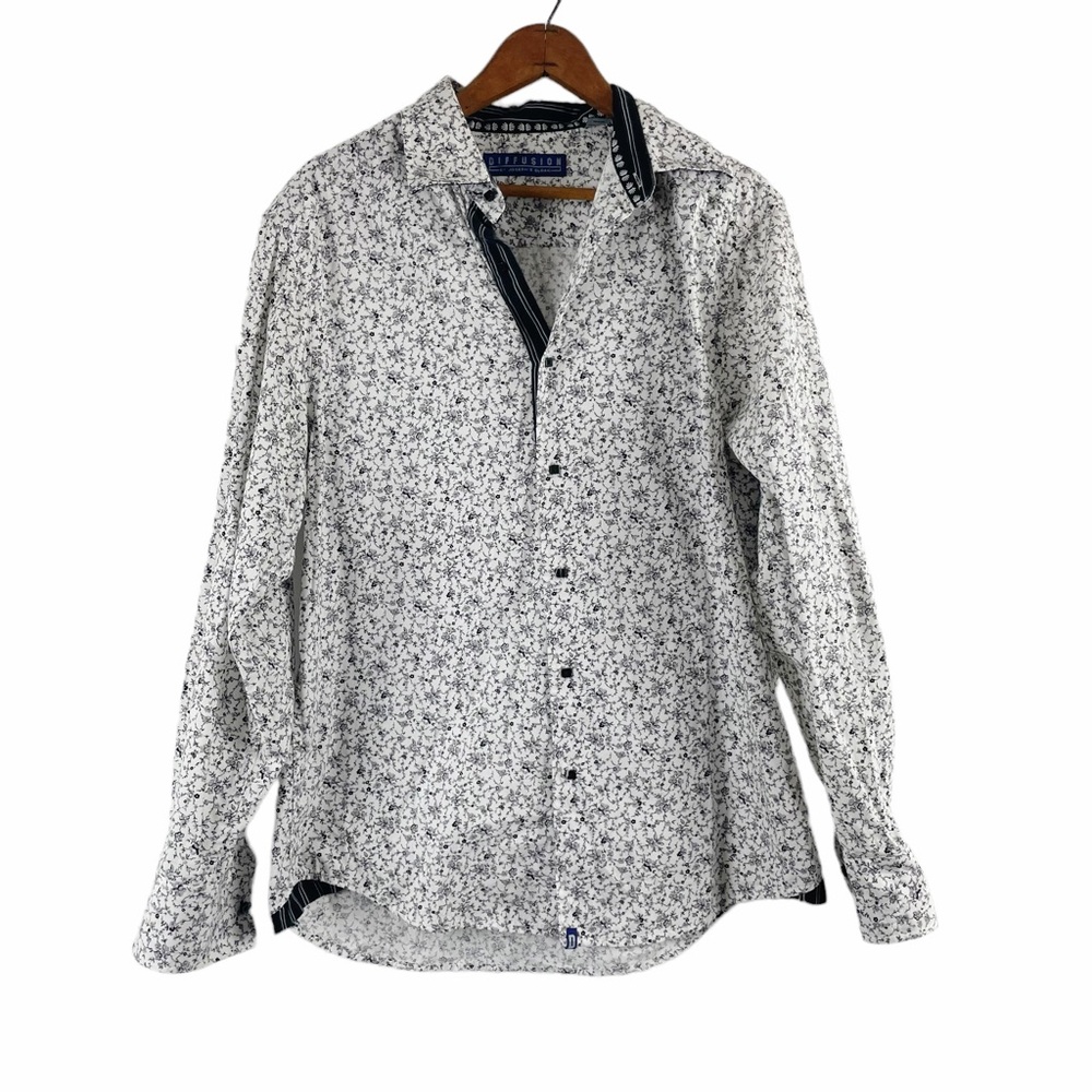Diffusion by Joseph's Cloak Men's Floral Button Up Dress Shirt Size Medium